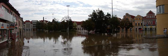 náměstí v Berouně při povodni