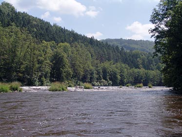 Ohře, jez nad Kyselkou