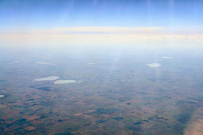 pohled z letadla nad Argentinou
