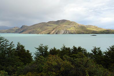 jezero, kopec