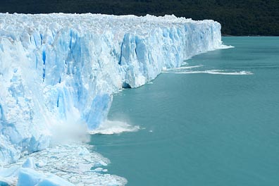 ledovec Perito moreno, pád bloku