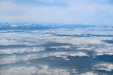 pohled z letadla, Alpy