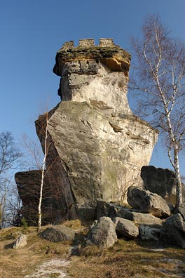 skála, zbytky hradu v Jestřebí