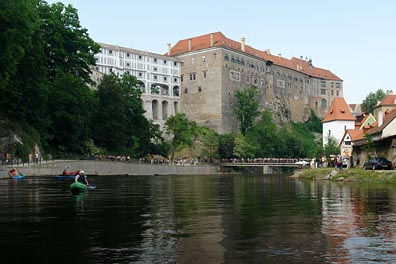Vltava, hrad v Českém Krumlově