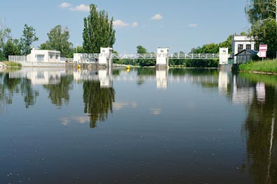 Vltava, druhý jez v Českých Budějovicích