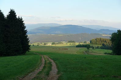 pohled od Bystřiny na Jeseníky