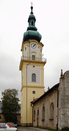 věž kostela v Plané