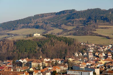 pohled na poutní kapli sv Anděla Strážce u Sušice