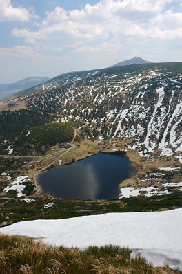 jezero Ml. Staw, zbytky, sněhu