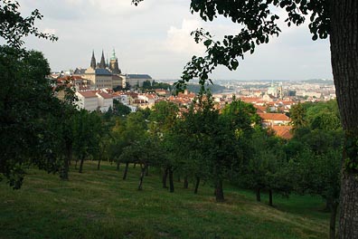 pohled na Pražský hrad, Malou Stranu z Petřína