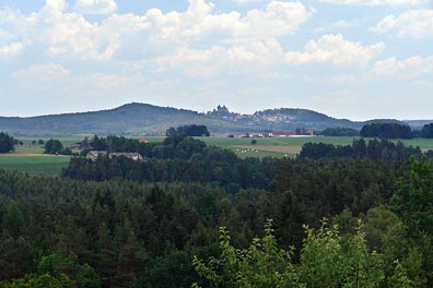 pohled na Lipnice nad Sázavou od Koňkovic