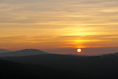 východ Slunce z Tisovského vrchu