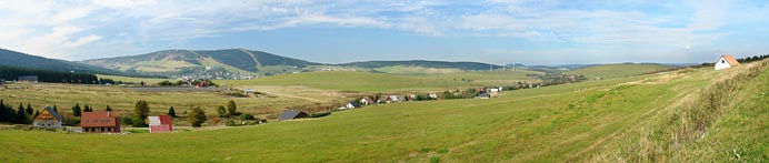 pohled od Nástupu na Háj, Fichtelberg