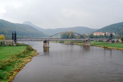 Labe, železniční most v Bad Schandau