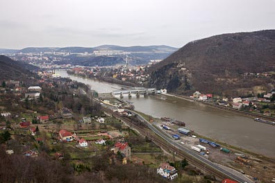 pohled z Vrkoče na Labe, Ústí nad Labem