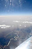 pohled z letadla nad Argentinou, řeka
