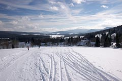 krajina u Nových Hutí - Polesí, koleje ve sněhu