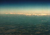 Alpy z letadla nad Itálií