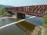 železniční most, jez v Mokropsích