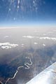 pohled z letadla nad Argentinou, řeka