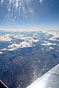 pohled z letadla nad Argentinou, jezírka