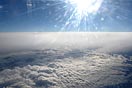 pohled z letadla, mraky