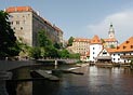 Vltava, hrad a zámek v Českém Krumlově