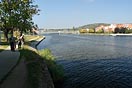 Vltava, rybáři v Týnu nad Vltavou